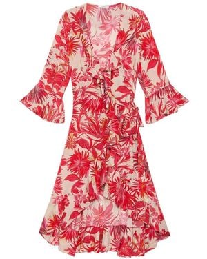 Maliparmi Robe Mi-Longue À Fleurs - Red