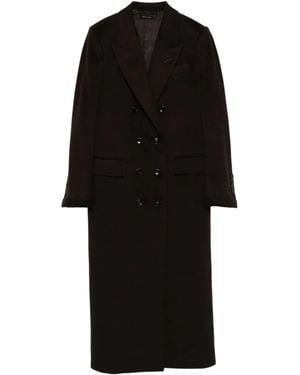 Tom Ford シルク ダブルコート - ブラック