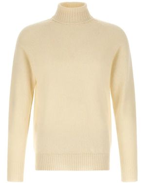Ma'ry'ya Stehkragen-Pullover Mit Seitenschlitz - Weiß