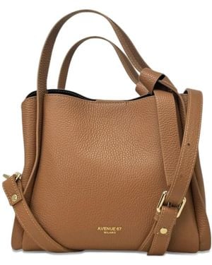 Avenue Sac Cabas Gisela En Cuir Grainé - Marron