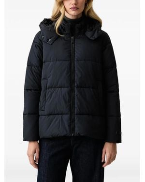 Trussardi Veste Matelassée À Capuche - Black