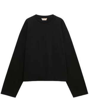 Marni Logo-Patch Long-Sleeve T-Shirt - Black