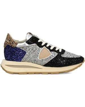 Philippe Model Glitter Leopard Sneakers - Blue