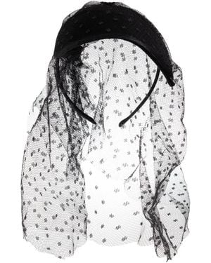 McQueen Lace Veil Hat - Black