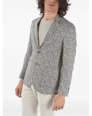 Corneliani Printed Single-Breasted Jacket - Grey