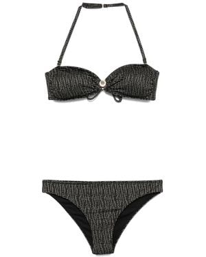 Emporio Armani ジャカード ビキニ - ブラック