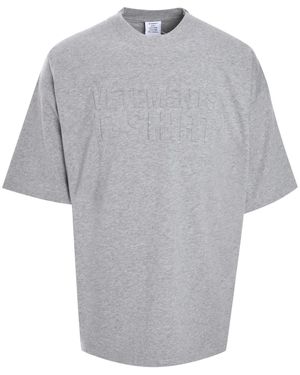 Vetements Illusion Logo Cotton T-Shirt - Grey