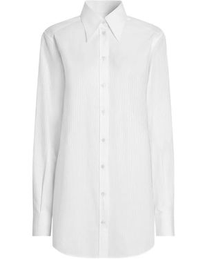 Dolce & Gabbana Striped-Poplin Shirt - White