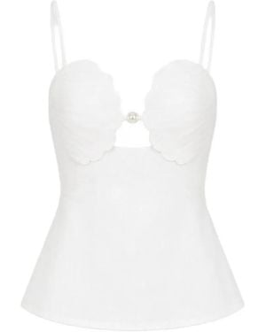 FARM Rio Bluse Mit Muscheldetail - Weiß