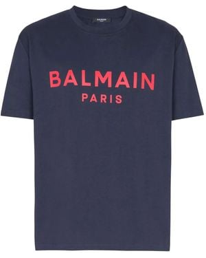 Balmain ロゴ Tシャツ - ブルー