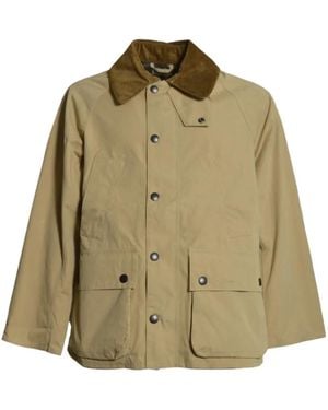 Barbour Corduroy-Collar Wax-Effect Coat - Green