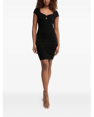 Guess Pointelle-Knit Keyhole Mini Dress - Black