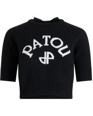 Patou Jersey con logo bordado - Negro