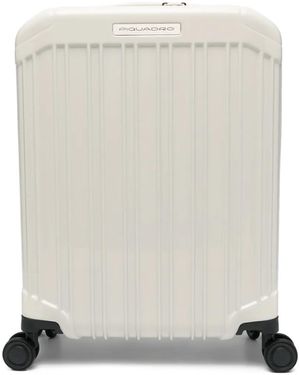 Piquadro Valise Pq-Light À Design Strié - White