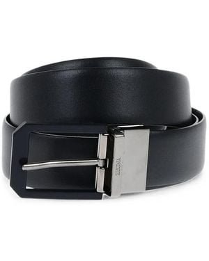 ZEGNA Wendbarer Gürtel Mit Logo-Gravur - Schwarz