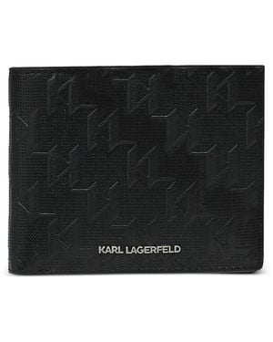 KARL LAGERFELD K/Monogram Perforated Wallet - Black