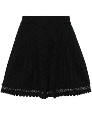 Shiatzy Chen Plenteous Openwork Shorts - Black