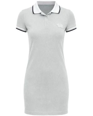 DSquared² Embroidered-Logo Cotton Mini Polo Dress - White