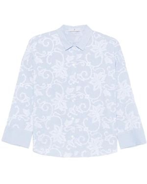 Whyci Camisa Con Detalle Floral - Blanco