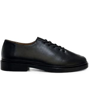 Jacques Soloviere Edouard Front-Pleat Leather Derby Shoes - Black