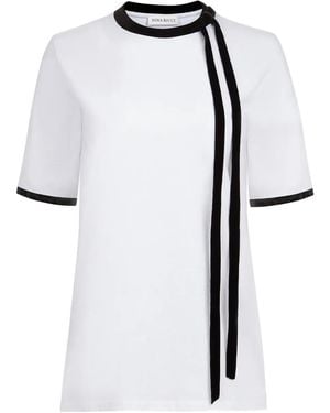 Nina Ricci T-Shirt Mit Samtbesatz - Weiß