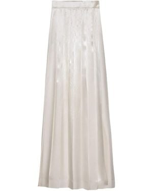 Prada Plissierter Satinrock - Weiß