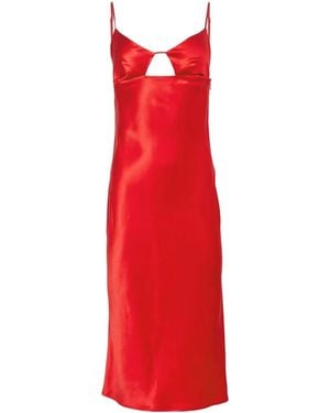 Fleur du Mal Keyhole Slip Dress - Red