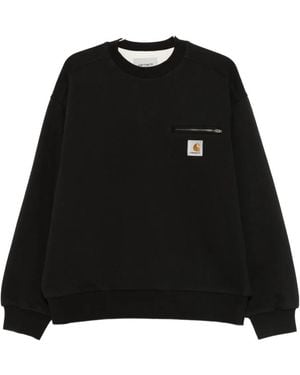 Carhartt Sweatshirt mit Reißverschlusstaschen - Schwarz