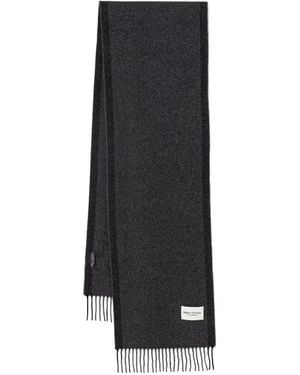 Marc O' Polo Fringed Logo-Patch Scarf - Black