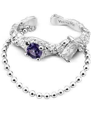 Velora Vie Empress Ardent Embellished Ring - White
