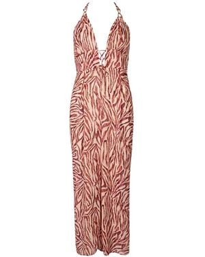 Aubade Zebra-Print Lace-Up Jumpsuit - White