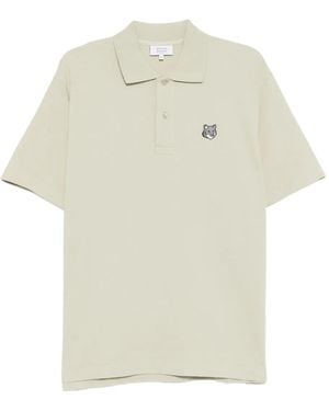 Maison Kitsuné Fox Head Poloshirt Met Logo - Wit