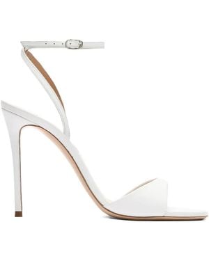 Casadei 100Mm Leather Heeled Sandals - White