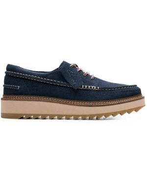 Clarks Clarkhill Lace Suede Derby Shoes - Blue