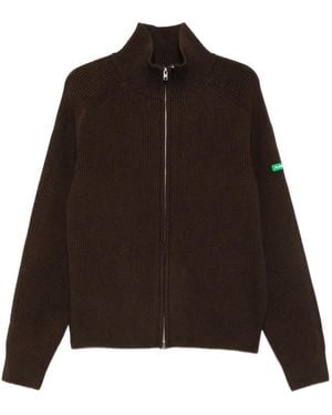 flâneur Pull Côtelé À Fermeture Zippée - Brown