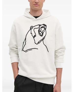 ARMANI EXCHANGE Sudadera con capucha y oso bordado - Neutro