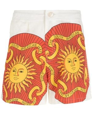 Amir Slama Print Sol Shorts - Orange