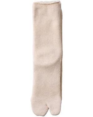 yahae Tabi Pile-Knit Socks - White