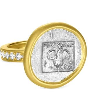 LEIGH MAXWELL Diamond And Ancient Coin Ring - Metallic
