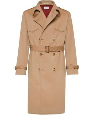 Brunello Cucinelli Double-Breasted Cashmere Coat - Natural