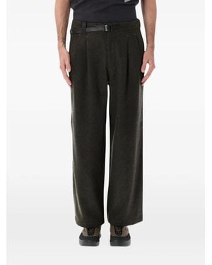 and wander Pleated Wide-Leg Pants - Black