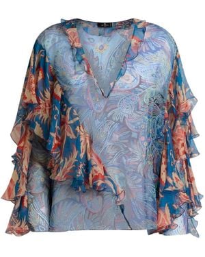 Etro Printed Silk Blouse - Blue