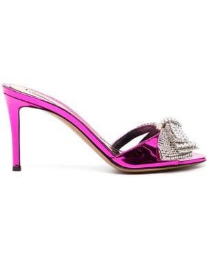 Alexandre Vauthier Bow-Detail Patent Sandals - Pink