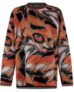 Roberto Cavalli Sweater Met Abstracte Print - Oranje
