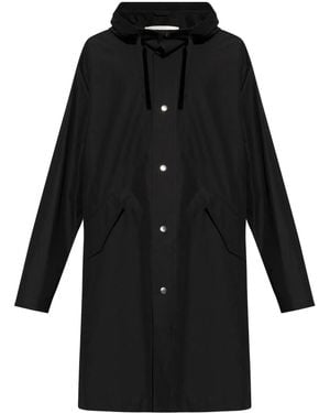 Jil Sander Logo-Print Hooded Parka - Black