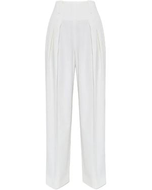 Victoria Beckham Plooibroek Met Wijde Pijpen - Wit