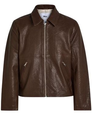Won Hundred Zip Leather Jacket - Brown