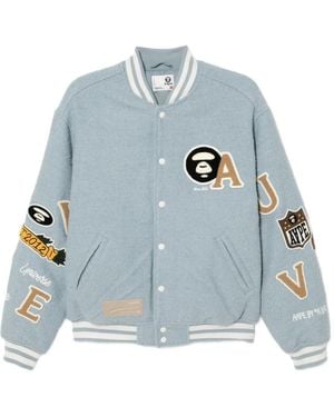 Aape By A Bathing Ape Jacke Mit Logo-Stickerei - Blau