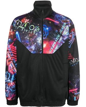 Versace Jeans Couture Logo Digital-Print Bomber Jacket - Grey
