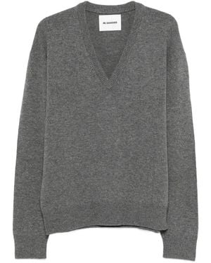 Jil Sander Pull À Col V - Gray